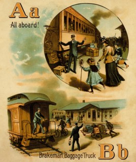 Railroad ABC - A for "all aboard" & B For Brakeman & Baggage truck