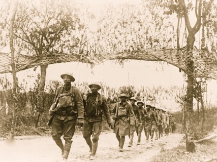 U.S. Army African American unit, marching  in World War I