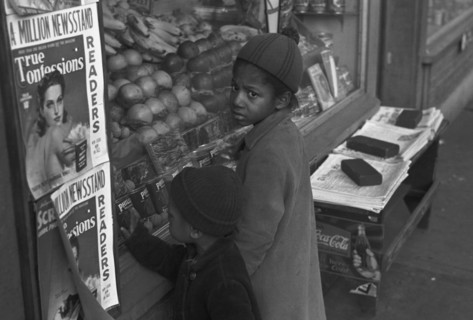 Peering into a Window of Fruits & Groceries