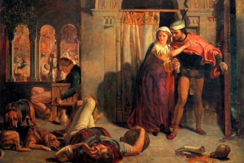 Eve of Saint Agnes; The Flight of Madeleine and Porphyro during the Drunkenness attending the Revelry