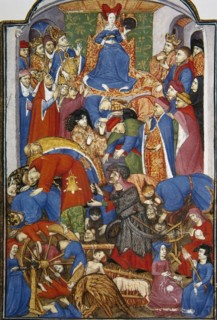 Wheel of Fortune. Miniature, 15th century. France.