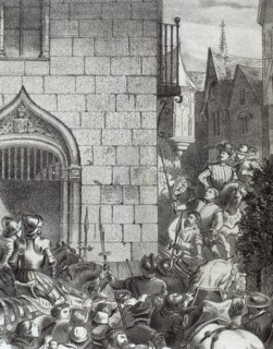 Alterations of Aragon. Mutiny of Zaragoza, 1591. Engraving by Historia de Espana. 19th century.
