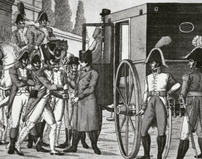 Napoleon Bonaparte (1769-1821), French emperor, exiled to Elba. 1814. Engraving.