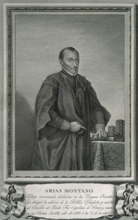 Benito Arias Montano (1527-1598). Spanish orientalist and editor of the Antwerp Polyglot. Engraving. Portrait.