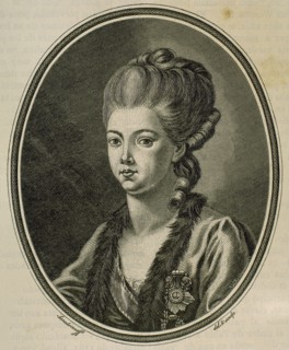 Princess Daschkaw (18th c), lady of Honour to Catherine II of Russia. Engraving by Treibmann, 1881.