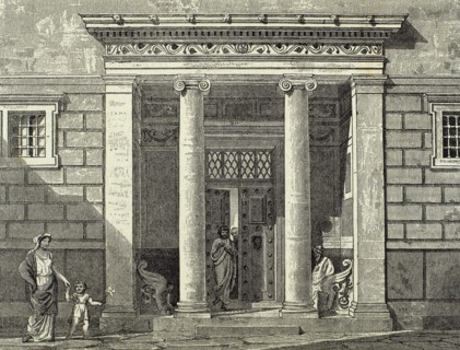 Classical Greek house. Entrance.
