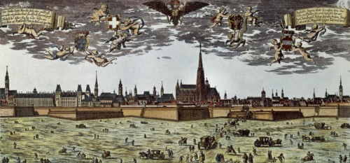 Panorama of the city in the 17th century.