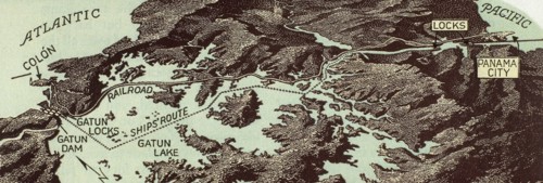 Panama Canal. Map.