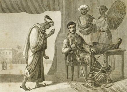 Servant greets his master.