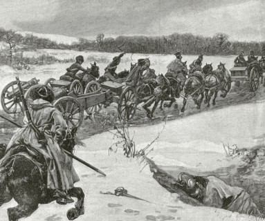 Retreat of the Napoleonic armies of the Russian front in the winter of 1813.