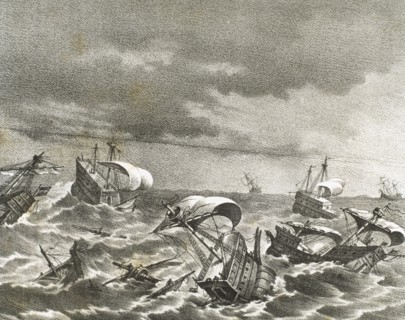 Destruction of the Spanish Armada.