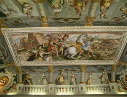 Palace of the Marquis of Santa Cruz. Frescoes of the Lineages Room depicting the ancestors of the Marquis of Santa Cruz.