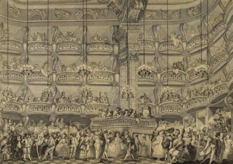 Dance of masks in Teatro del Principe.
