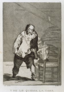 Francisco Goya (1746-1828). Caprices. Plaque 18. And the house is on fire. Prado Museum.
