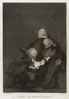 Francisco Goya (1746-1828). Caprices. Plaque 21. How they pluck her !. Prado Museum. Madrid. Spain.