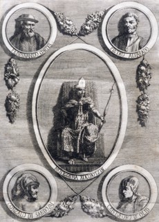 Moctezuma II, Hernan Cortes, Pedro de Alvarado, Gonzalo de Sandoval and Olid.