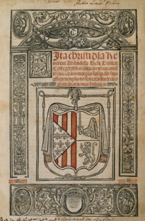 Isabel de Villena (1430-1490). Female writer.  Vita Christi (Christ's Life), 1527. Incunable. Spain.