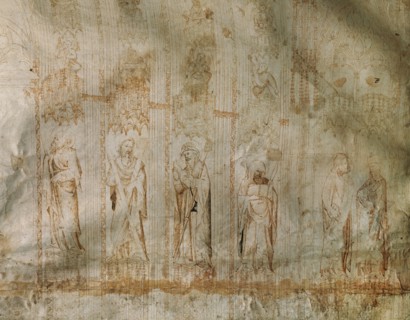 Gothic art. 15th Century. Outline of the Barcelona Cathedral door by Master Carli. Spain.