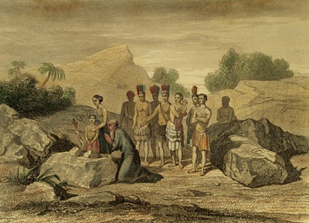 Augustinian missionary Antonio de Roa, evangelizing natives of Malango mountains.