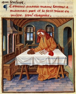 Moneylender. Miniature "Livre de Bonnes Meurs".