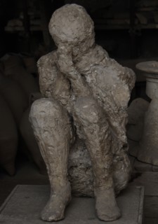Pompeii. Plaster cast of human remains.