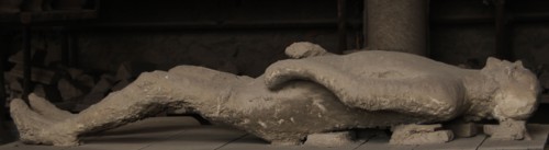 Pompeii. Plaster cast of human remains.