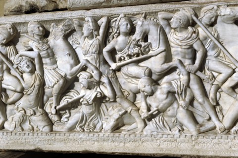 Battle between the Amazons and the Greeks.
