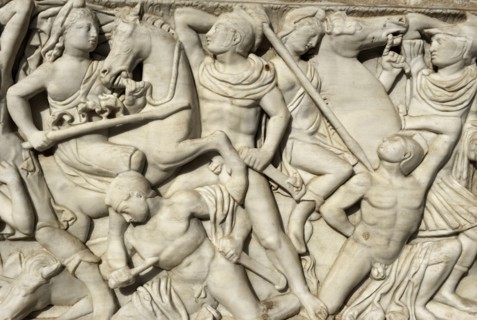Battle between the Amazons and the Greeks.