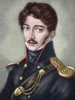 Theodor Korner (1791-1813). Engraving. Colored.
