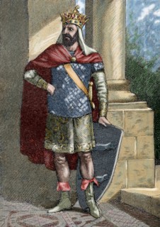 Liuvigild (c.525-586). Engraving. Colored.