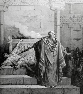 Old Testament. Mattathias and the Apostate. Drawing by Gustave Dore.