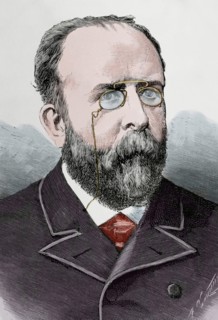 Teodoro Llorente Olivares (1836-1911). Spanish writer. Engraving. Colored.