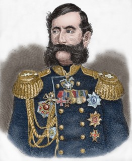 Mikhail Loris-Melikov (1826-1888). Engraving. Colored.