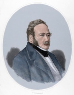 Paul de Kock (1793-1871). Engraving. Colored.