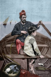 Joan LLimona i Bruguera (1860-1926). Spanish painter. Engraving. Colored.