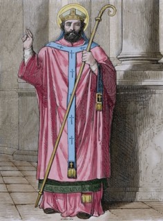 Maximus the Confessor (580-662). Christian monk, theologian, and scholar. Engraving. Colored.