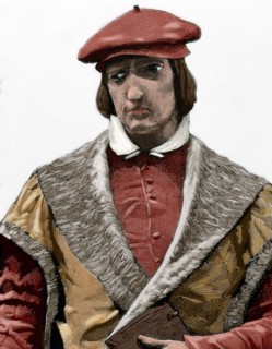 Juan Luis Vives (1493-1540). Valencian scholar and humanist. Engraving. Colored.