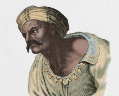 Averroes (1126-1198). Andalusian Muslim polymath. Portrait. Colored.