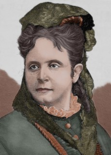 Carolina Civili. Italian actress born in Florence. Portrait. Engraving. Colored.