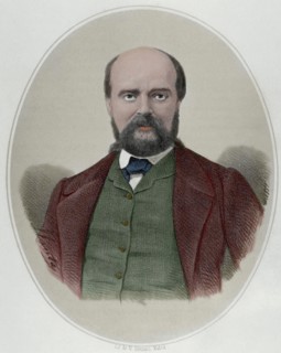Paul Feval (1816-1887). French novelist and dramatist. Engraving by Llanta. Colored.