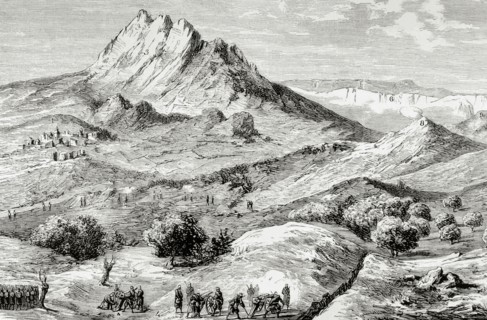 Panorama of the place of the battles of Santa Barbara de Oteiza and Montejurra.