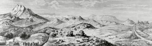 Panorama of the place of the battles of Santa Barbara de Oteiza and Montejurra.