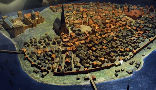 Model of the city of Stockholm in the late Middle Ages. Scale 1:500.