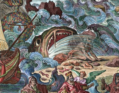 Jonah vomited by the great fish upon the shore.