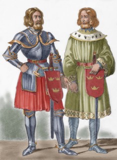 King Canute I of Sweden with his son Erik Knutsson.