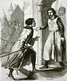 Philip IV the Fair takes shelter among the Templars persecuted by the villagers.