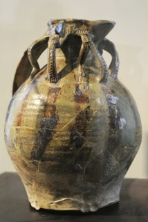 Pitcher with handles.