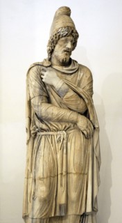 Barbarian prisoner. Preconnesian marble. 2nd- 3rd century AD. Naples. Italy.