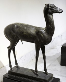 Roman statue of a deer.
