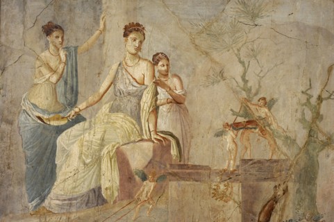 Roman fresco depicting Heracle and Omphale.